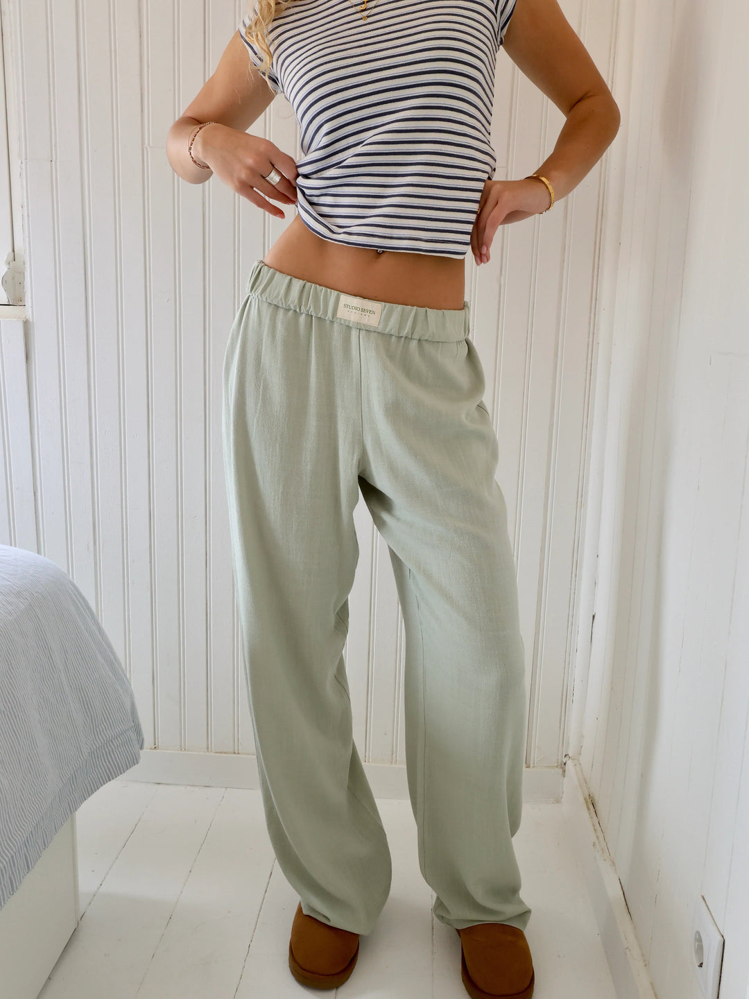 Damen-Loungehose mit Streifenmuster – Elvira