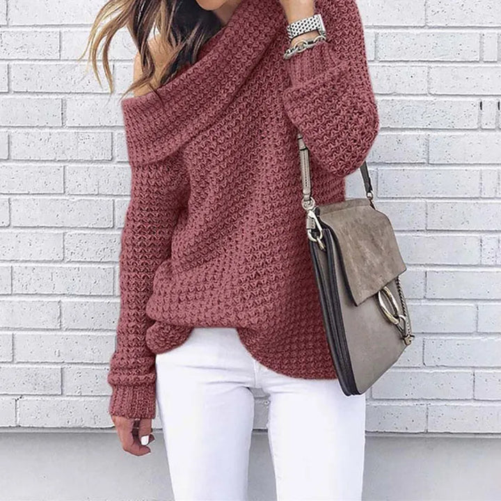 Damen Off-Shoulder Strickpullover – Selina