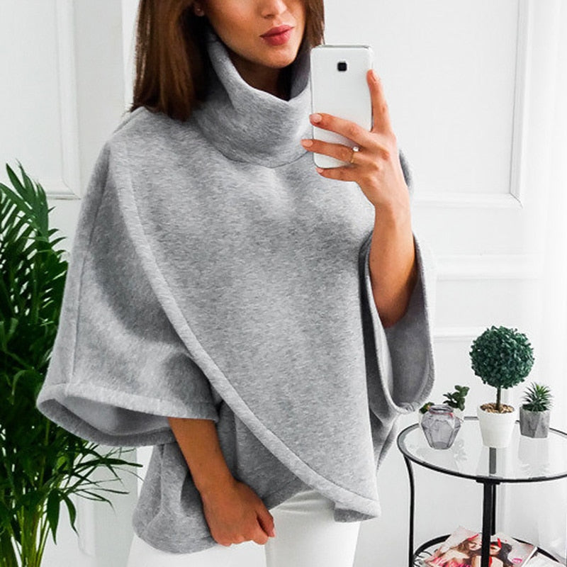 Asymmetrischer Damen Rollkragenpullover – Herbstzauber Mara