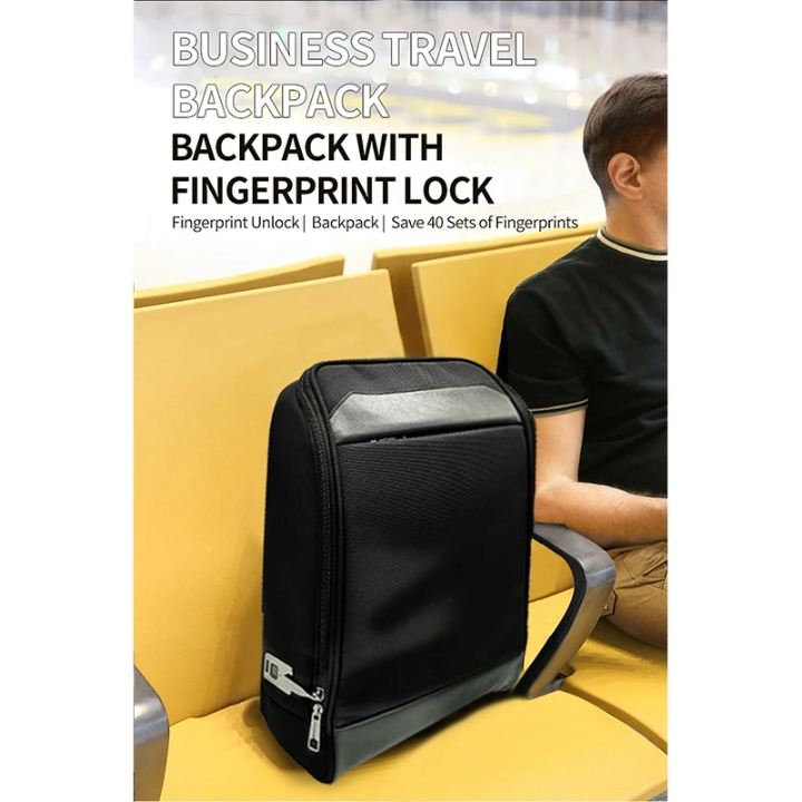 Intelligenter Fingerabdruck-Schloss Business-Reiserucksack – Diebstahlsicheres USB-Lade-Design