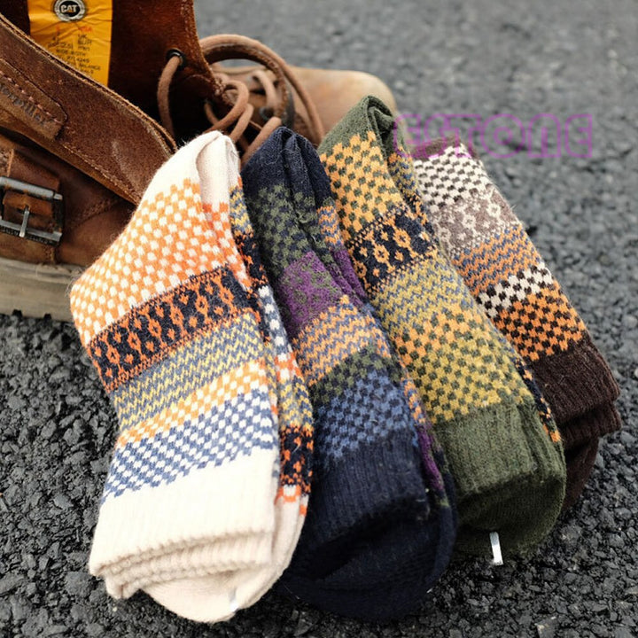 4er-Set Vintage-Herbstsocken – Nordlicht