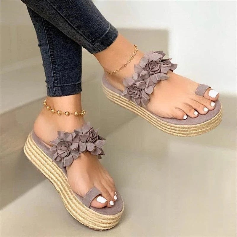 Bequeme Damen Orthopädische Sommerschuhe mit Blumenmuster – Linora