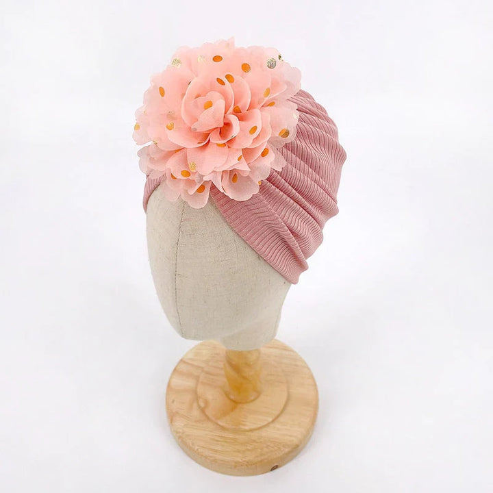 Weiche Baby-Turbanmütze mit Rüschendetail – Herbstzauber KuschelGlanz (1+1 Gratis)