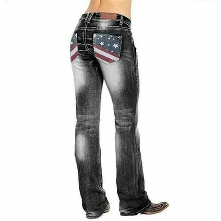 Damen-Bootcut-Jeans mit Flaggen-Details – Madison