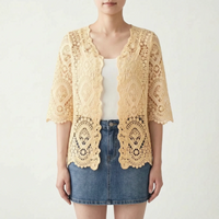 Häkelstrickjacke Mit Offener Front -  Margie