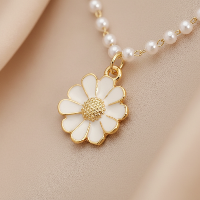 Halskette Mit Anhänger - PetalPearl 