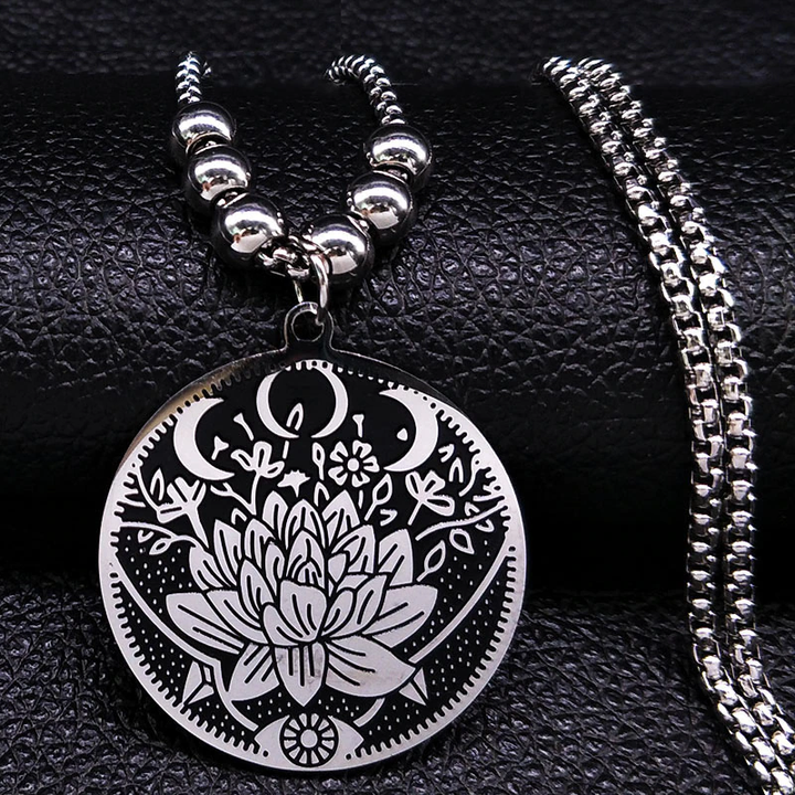 Halskette Mit Lotusmotiv - SilverPower 