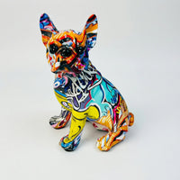 Handbeschilderd Bulldog-Beeldje In Graffitistijl - Frenzzo
