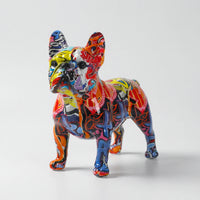 Handbeschilderd Bulldog-Beeldje In Graffitistijl - Frenzzo