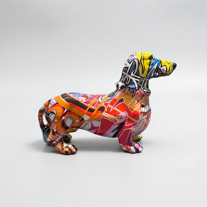 Handbeschilderd Bulldog-Beeldje In Graffitistijl - Frenzzo
