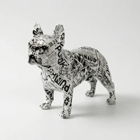 Handbeschilderd Bulldog-Beeldje In Graffitistijl - Frenzzo
