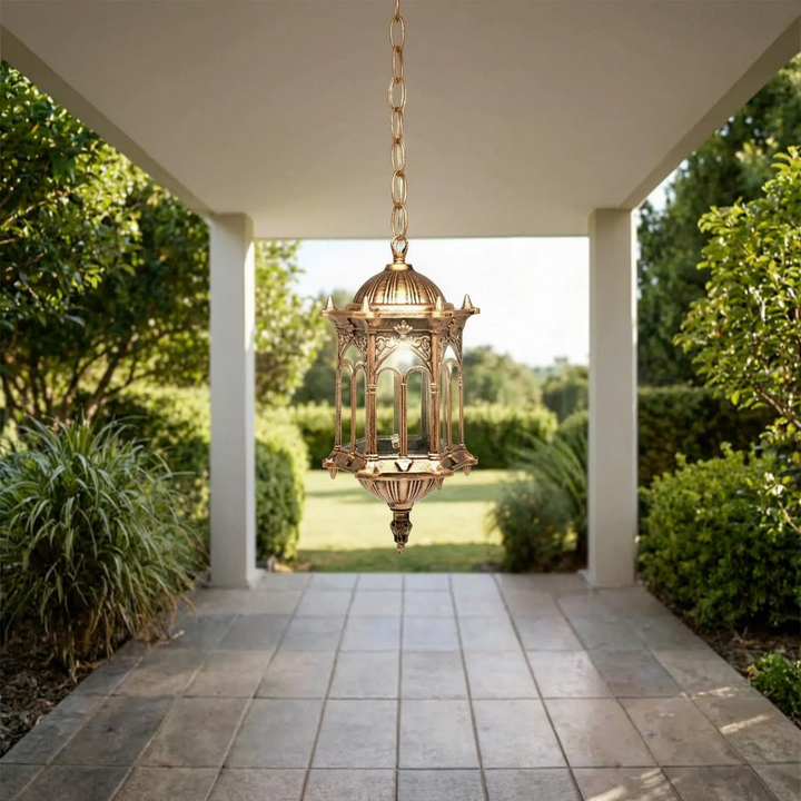 Hanging Lantern Pendant Light With Ornate Metalwork -  Lanthernis