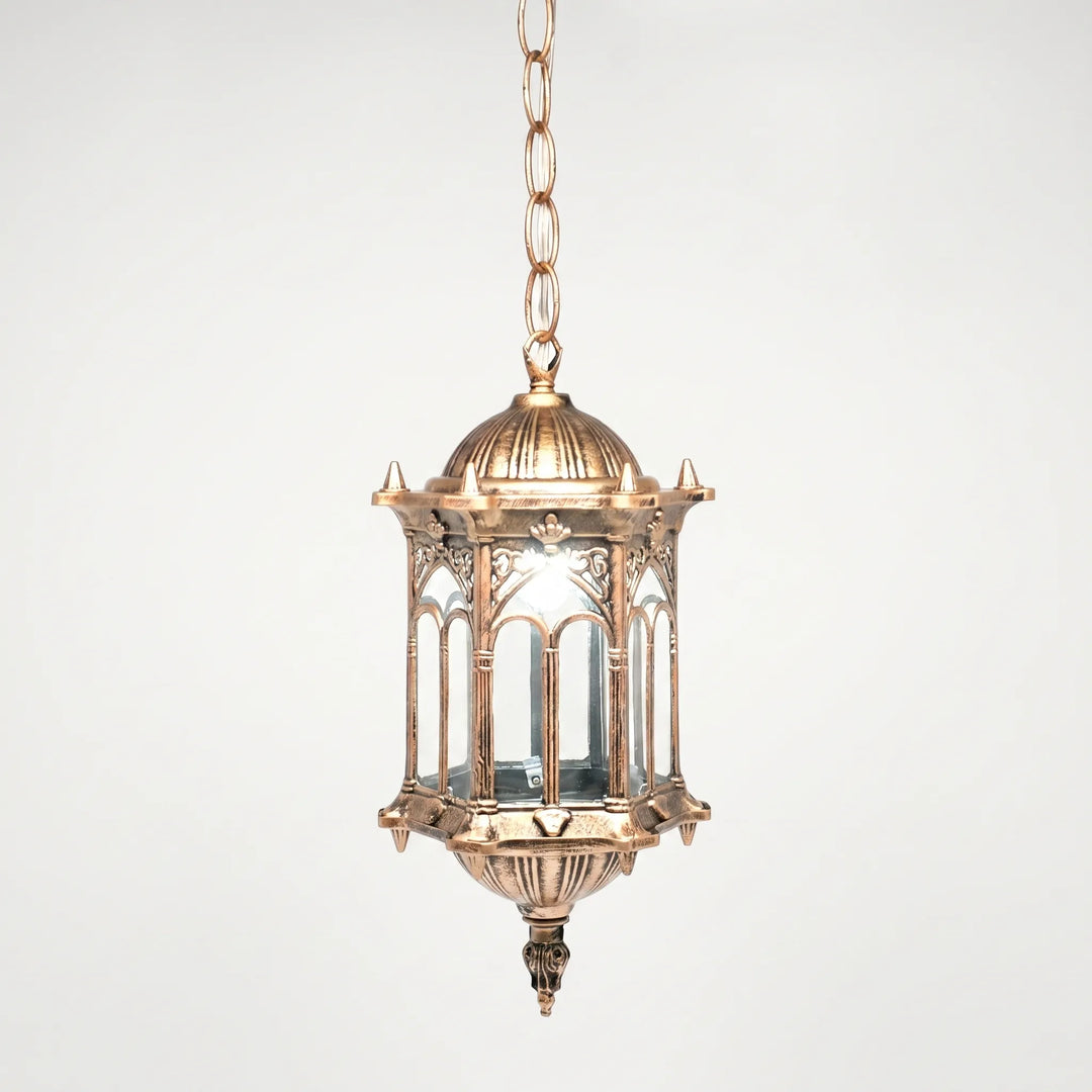Hanging Lantern Pendant Light With Ornate Metalwork -  Lanthernis