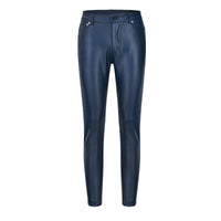 Leder-Stretchhose mit hohem Bund – Raffaela