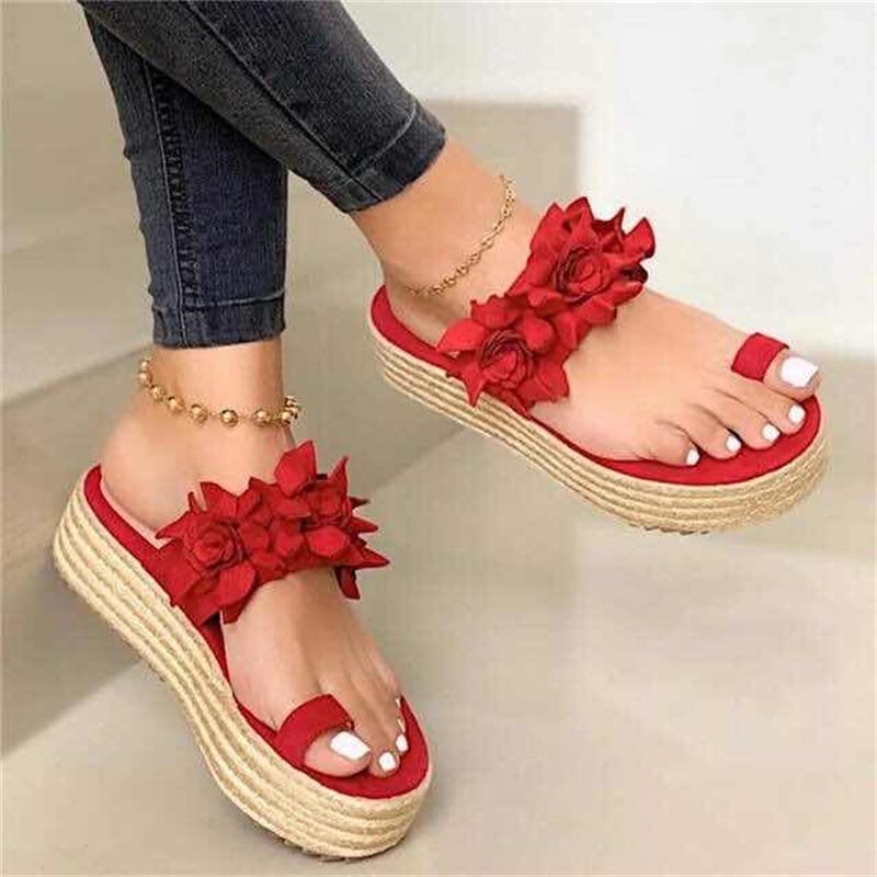 Bequeme Damen Orthopädische Sommerschuhe mit Blumenmuster – Linora