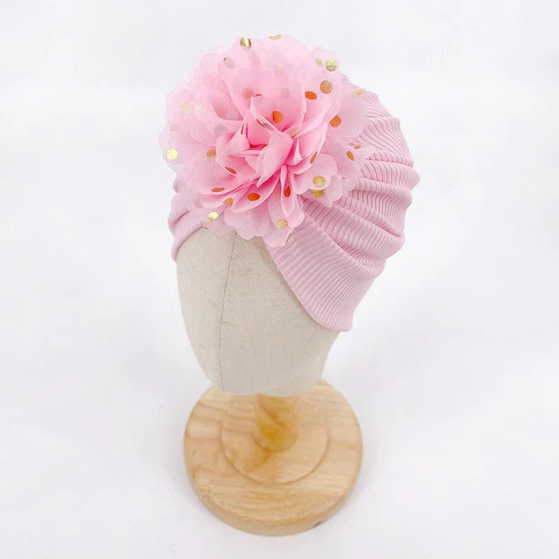 Weiche Baby-Turbanmütze mit Rüschendetail – Herbstzauber KuschelGlanz (1+1 Gratis)