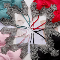 Satin-Schlafset Damen 5-teilig mit Spitze – Amara