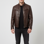 Herren Lederjacke Schlanker Schnitt - Spencer