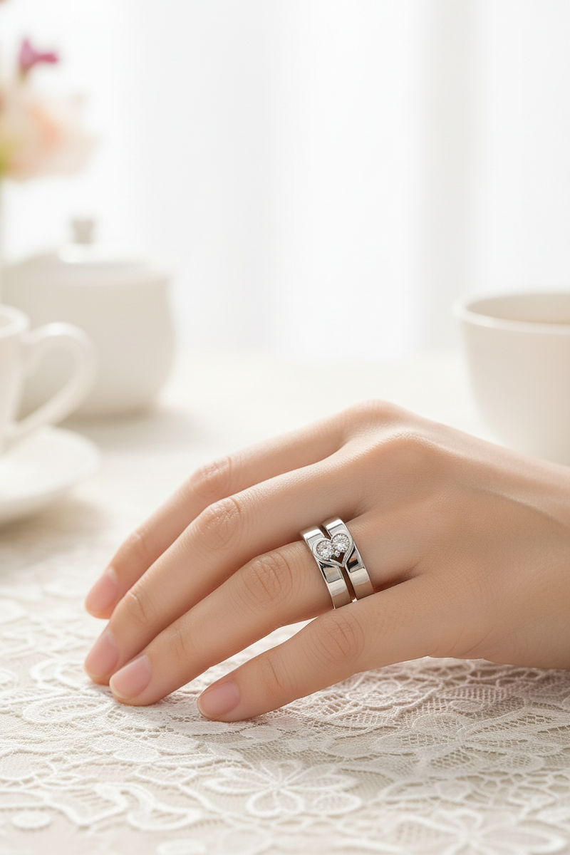 Herzförmiges Ring-Set - HeartBond 