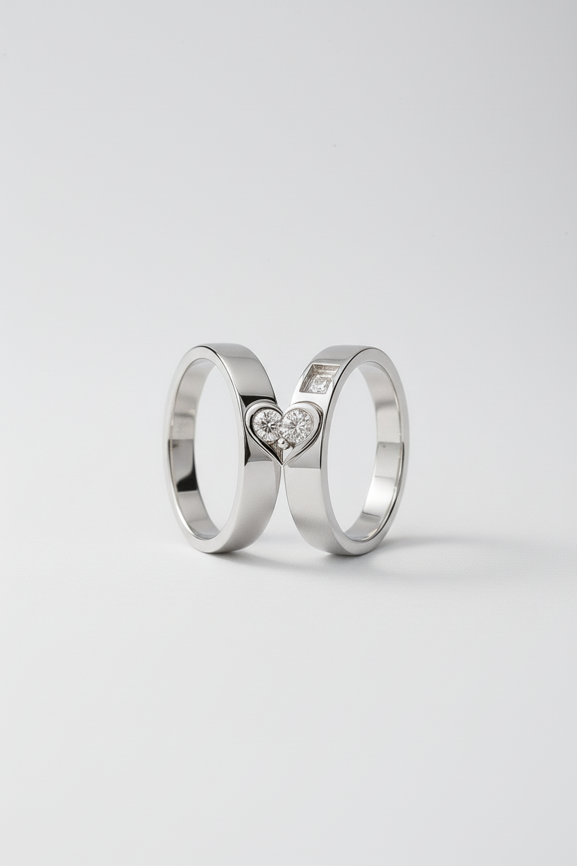 Herzförmiges Ring-Set - HeartBond 