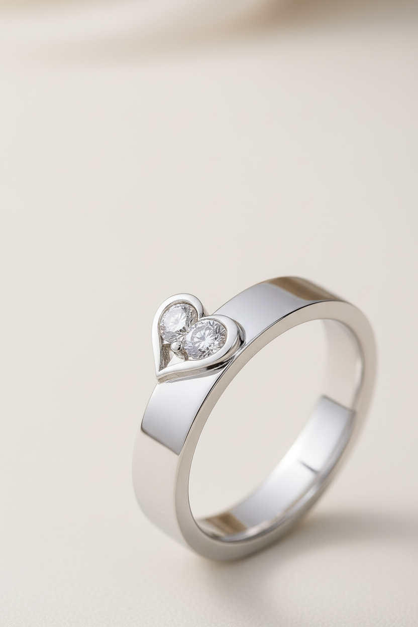 Herzförmiges Ring-Set - HeartBond 