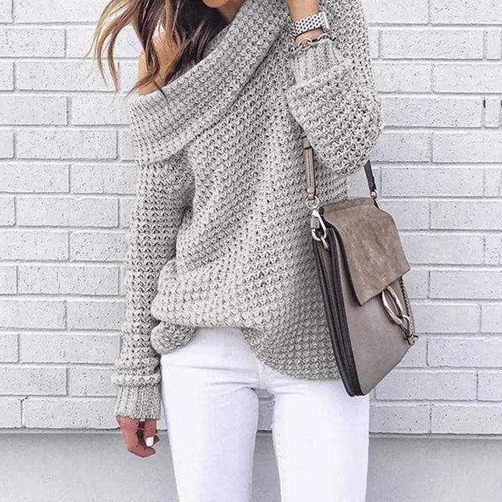 Damen Off-Shoulder Strickpullover – Selina