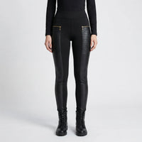 High-Waist Skinny Patchwork Trousers - Constance