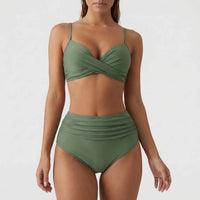 High-Waist Twist-Front Bikini Set - Patti