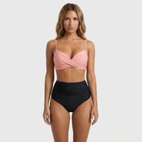 High-Waist Twist-Front Bikini Set - Patti