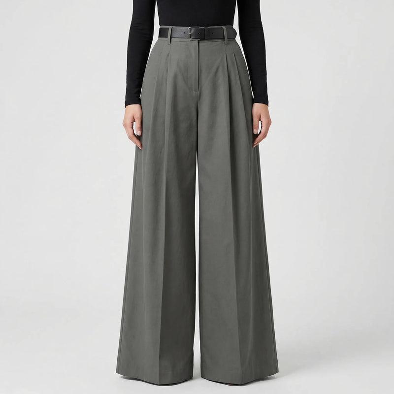 High-Waisted Wide-Leg Palazzo Trousers - Jane