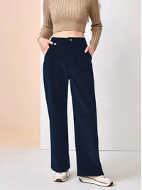 High-Waisted Wide-Leg Trousers - Rosemarie