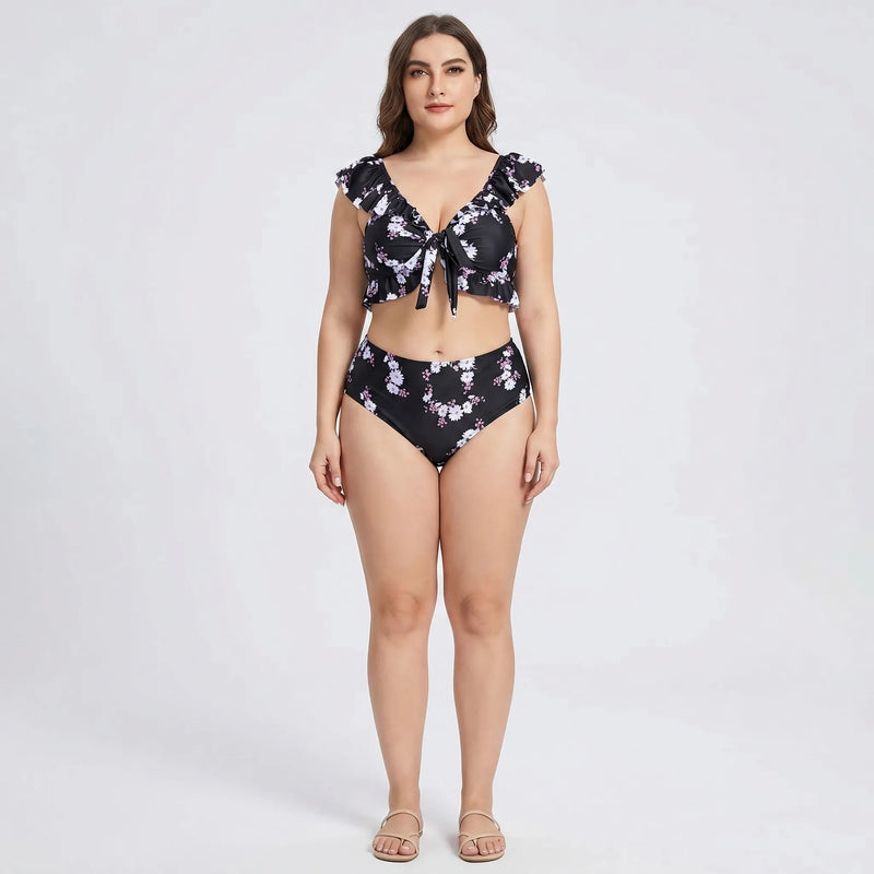 High Waist Bikini Set In Großen Größen - Jeanette