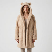 Hooded Dressing Gown With Bear Ears - Jenna