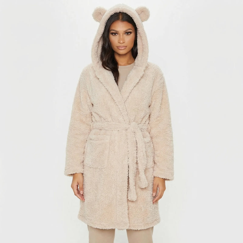 Hooded Dressing Gown With Bear Ears - Jenna