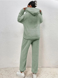 Hooded Fluffy Two-Piece Lounge Set - Marsha