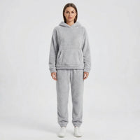 Hooded Fluffy Two-Piece Lounge Set - Marsha