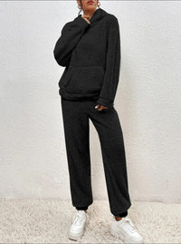 Hooded Fluffy Two-Piece Lounge Set - Marsha
