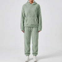 Hooded Fluffy Two-Piece Lounge Set - Marsha