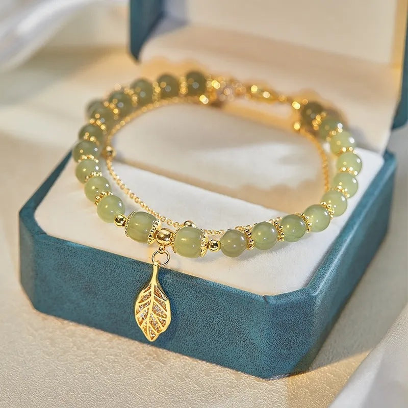 Jade Armband Mit Blattdesign - JadeLeaf 