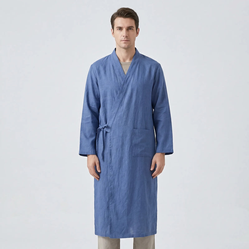 Japanese Kimono-Style Mens Dressing Gown - Blake