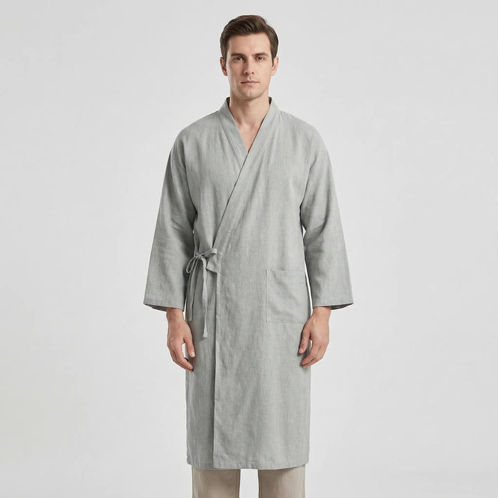 Japanese Kimono-Style Mens Dressing Gown - Blake