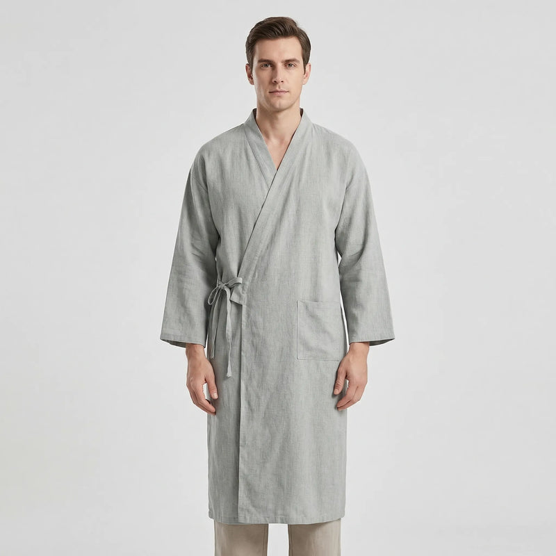 Japanese Kimono-Style Mens Dressing Gown - Blake