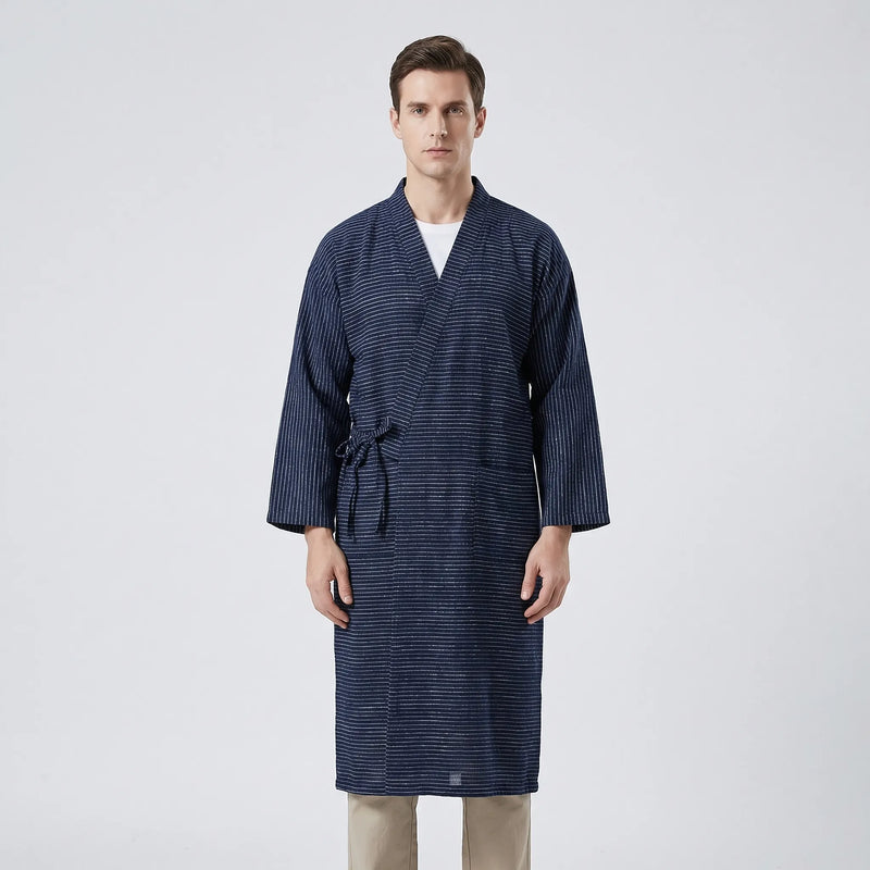 Japanese Kimono-Style Mens Dressing Gown - Blake