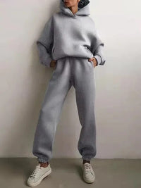 Damen-Kapuzenpulli- und Jogginghosen-Set aus Fleece – Herbstzauber von Marivelle