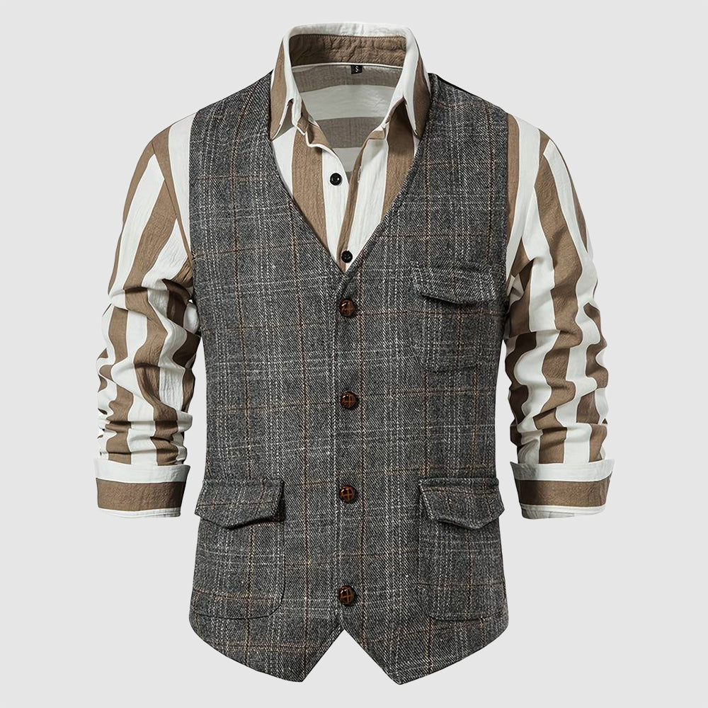 Vintage Herren Weste mit Karomuster – Henri