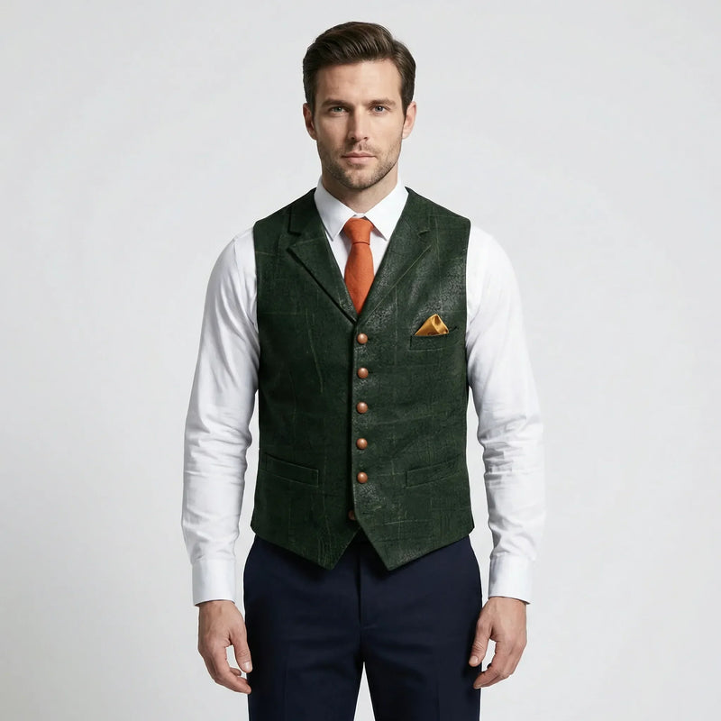 Kariertes Herrengilet Mit V-Ausschnitt - Sergio