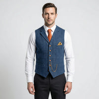 Kariertes Herrengilet Mit V-Ausschnitt - Sergio