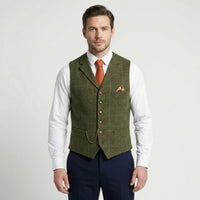 Kariertes Herrengilet Mit V-Ausschnitt - Sergio