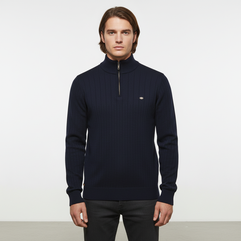 Klassischer Pullover Mit Reißverschluss - Finn