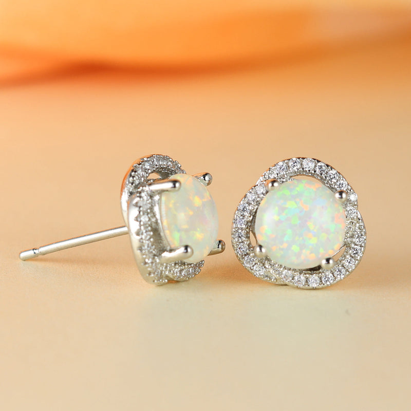 Kleeblatt-Ohrringe Aus Opal - LuckStone 